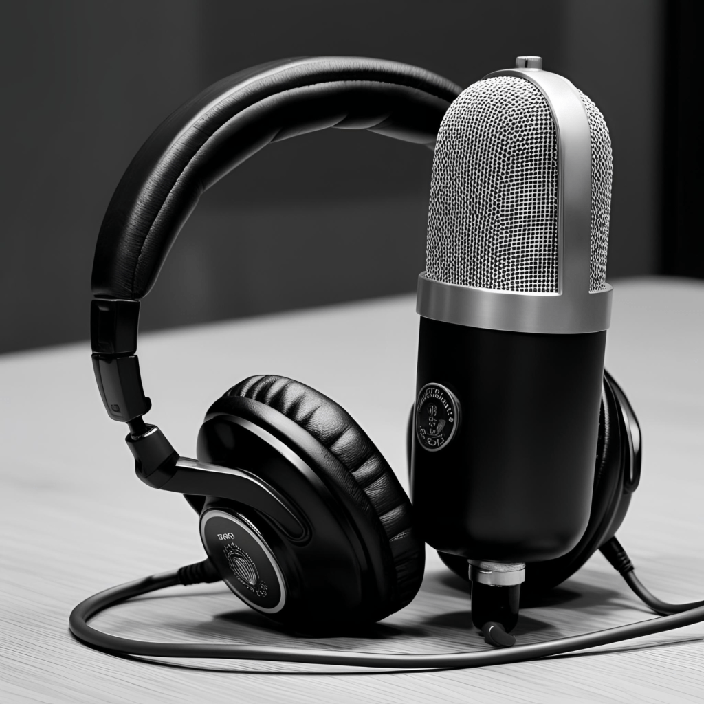 microphone and headphones